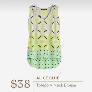 Alice blue for stitch fix Toledo V neck blouse sz L